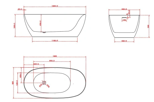 Ванна акриловая Vincea VBT-601-1600
