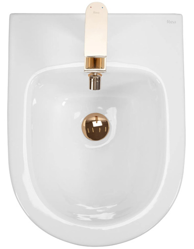 Биде подвесное Rea Carlo Mini White Gold Edge C6990