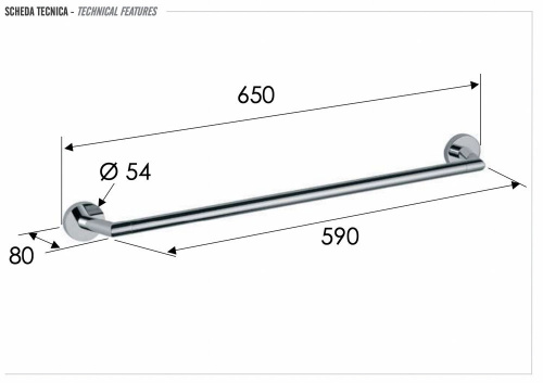 Полотенцедержатель 60 см Remer Guest GS30DO, золото глянцевое