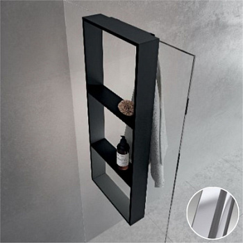 Полка тройная с крючком 35х90 см Novellini Frame R90AKFPO3590-B