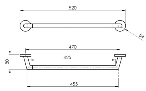 Полотенцедержатель 40 см Remer Guest GS40NP, никель брашированный