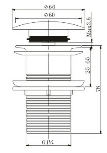 Донный клапан для раковины Vivi Felice V-5 Nero Opaco без перелива
