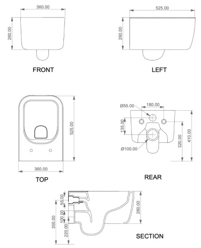 Унитаз подвесной GSG Ceramic Design Brio BRWCSO015