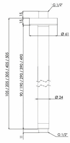 Кронштейн потолочный 30 см Remer 347N30BO, белый матовый