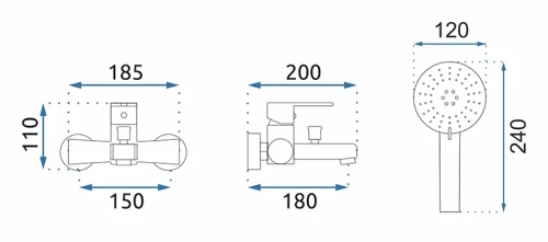 Смеситель для ванны Rea Mild black matt rose gold B4813