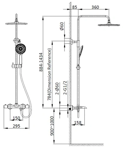 Душевая система Vincea Esse VSFS-1E1TMB