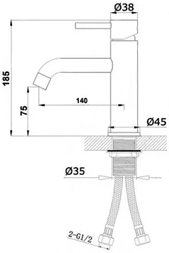 Смеситель для умывальника Vivi Felice 0630 Nichel