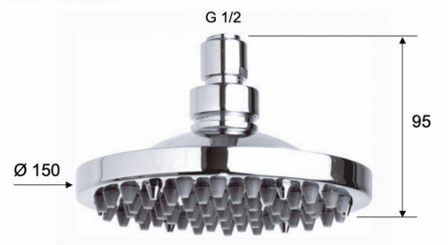 Верхний душ с шарнирным соединением 15 см Remer 359R15X