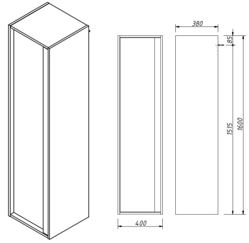 Пенал подвесной Caprigo Baltic BAL-P40-6292