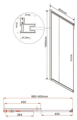 Душевой уголок Vincea Garda VSS-1G9011CGB