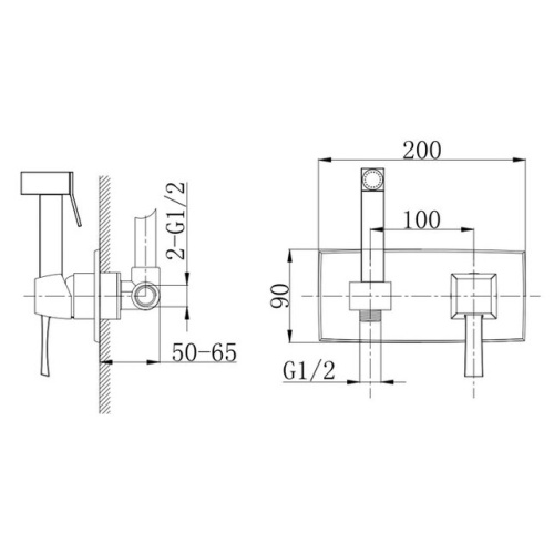 Гигиенический душ Caprigo Diamante 50-130-ORO