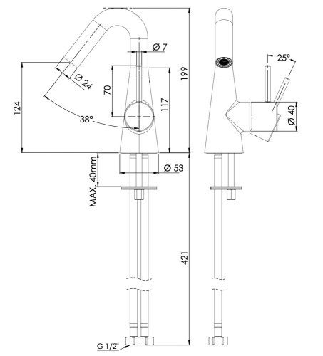 Смеситель для раковины Daniel Swing SG606N15