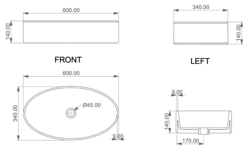 Умывальник GSG Ceramic Design Like LKLAVFSBF60000