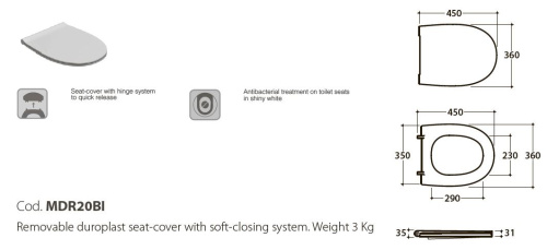 Сиденье с системой soft close Globo 4All MDR20AT