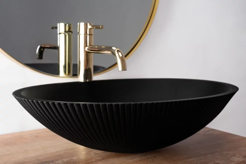 Умывальник Rea Della black matt U0274