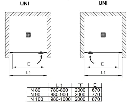 Душевая дверь Kolpa-San Andromeda N 90 black transparent 516760