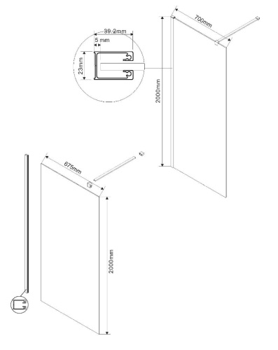Душевая стенка Vincea Walk-In VSW-1H700CLG