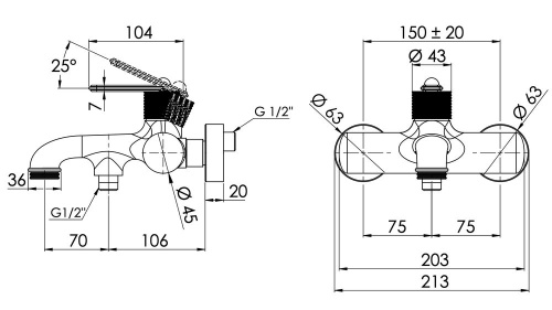 Смеситель для ванны Daniel Brooklyn BY61015