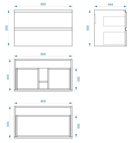 Тумба подвесная Vela Мира 80П под Classica TU27104