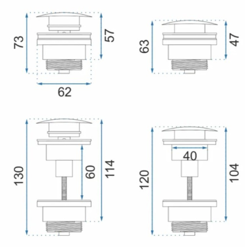 Донный клапан для раковины Rea  Chrome A5217 универсальный