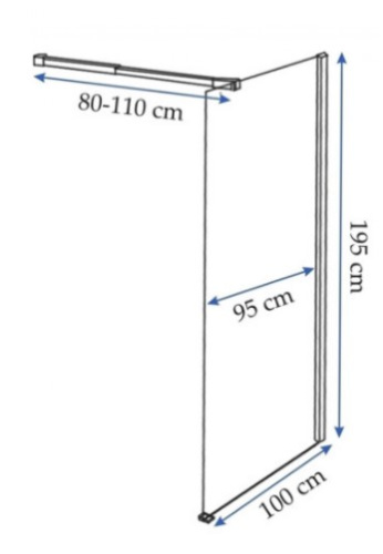 Душевая стенка Rea Aero Black 100x195 K6596