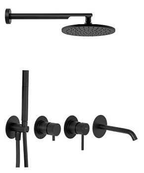 Душевая система Remer X Style X96D3SETNO, черный матовый