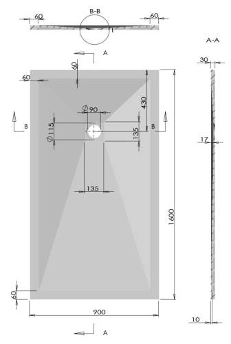 Душевой поддон Vincea VST-4SR9016G