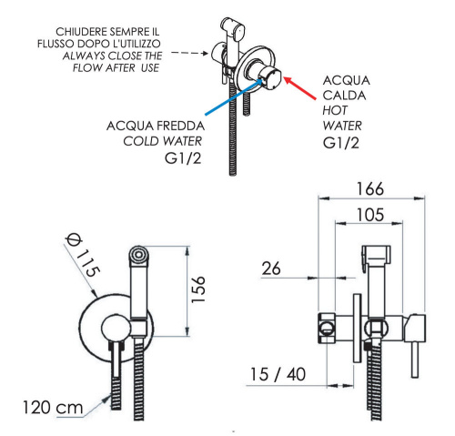 Гигиенический душ Remer X Style X65WVO, бронза