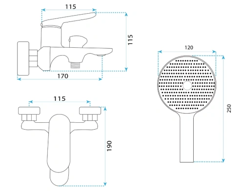 Смеситель для ванны Rea Marco gold matt B5942