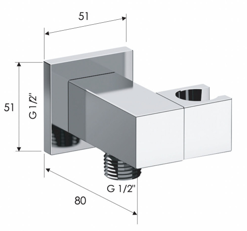 Держатель ручного душа с подключением Remer 337S