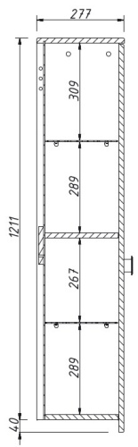 Пенал подвесной Caprigo Nokturn 1350R-SF023