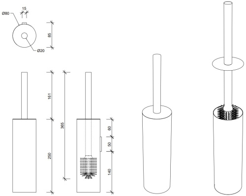Ёршик настенный Decor Walther Bar WBG 0856950