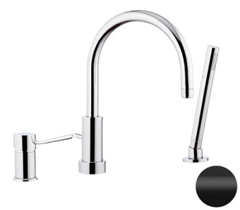 Смеситель для ванны Remer Minimal N07, черный матовый