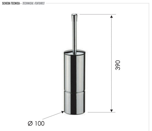 Ёршик настенный/напольный Remer RB465CFP, черный брашированный хром