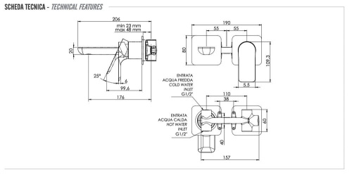Смеситель для раковины Remer Infinity I15PBG, золото брашированное