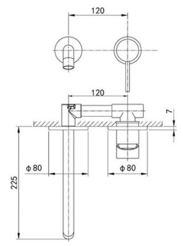 Смеситель для умывальника Caprigo Don 53-027-NER