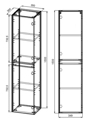 Пенал подвесной Vincea Chiara/Luka N.Oak VSC-2CL150NO