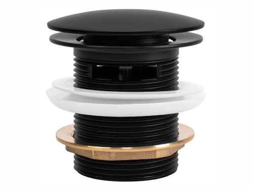 Донный клапан для ванны Rea клик-клак black matt W2006 универсальный
