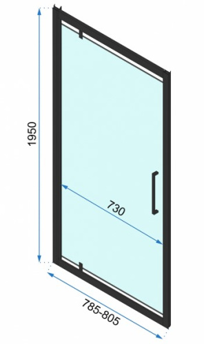 Душевая дверь Rea Rapid Swing black 80 K6408