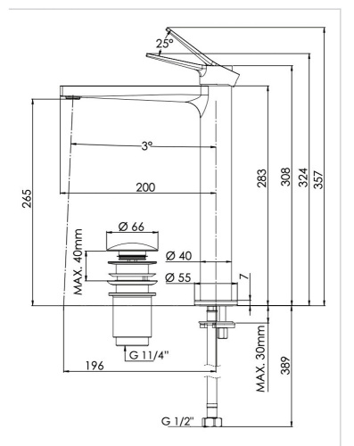Смеситель для раковины Remer Slash SL10L