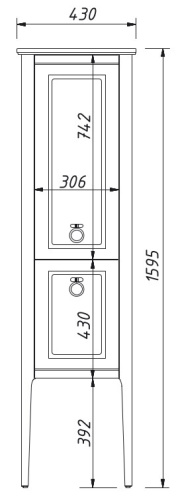 Пенал напольный Caprigo Jersey 34350 R-SF024