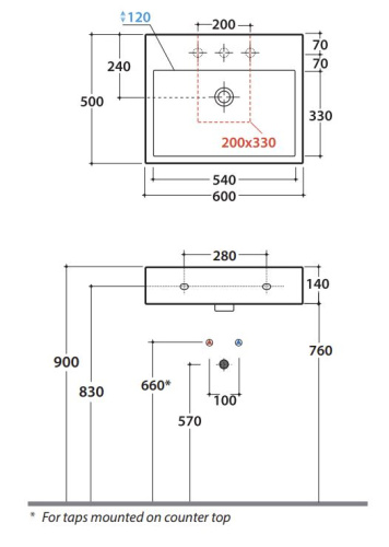 Умывальник Globo STONE SCQ61BI