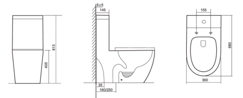 Унитаз напольный Ceramalux TR2176MN TORNADO