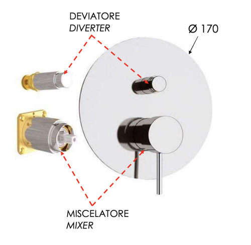 Смеситель для душа Remer X Style X09KBXV, сталь