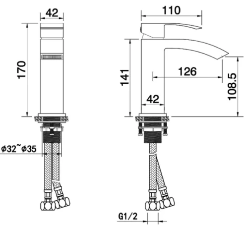 Смеситель для умывальника Vivi Felice 1030 bronzo