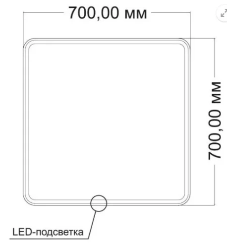 Зеркало Vincea LED VLM-3VC7007-2 700х700