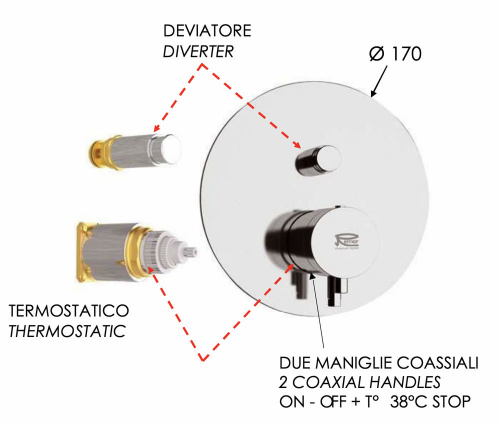 Смеситель для душа Remer Elegance NT09KBBO, белый матовый