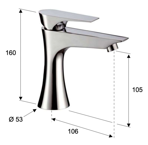 Смеситель для раковины Daniel Diva DV606DP