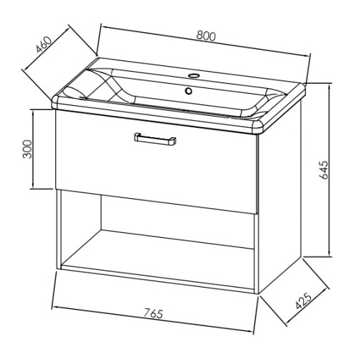 Тумба подвесная Kolpa-san Evelin OUE II 80 Gray oak 573910