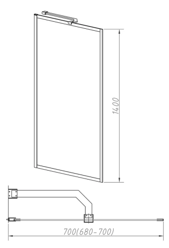 Душевая шторка на ванну Vincea VSB-41700CLG